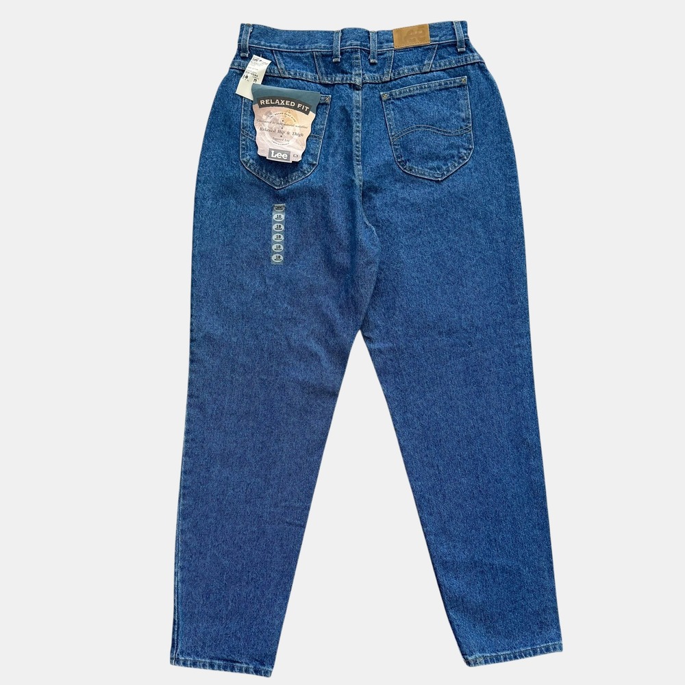Vintage‎ Lee High Rise Relaxed Tapered Leg Jeans Deadstock Blue 12 14 18 NWT USA